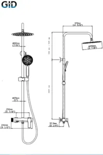 Душевая система Gid Edessa L070BMND3 черный